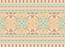 africano ikat píxel floral cachemir bordado antecedentes. geométrico étnico oriental modelo tradicional.azteca estilo resumen vector ilustración.diseño para textura,tela,ropa,envoltura,alfombra.