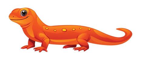 Cute newt cartoon illustration. Vector salamander isolated on white background