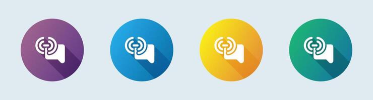 Broadcast channel solid icon in flat design style. Chat group signs vector illustration.