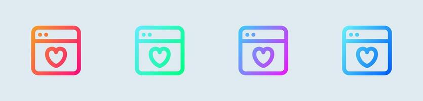 Post line icon in gradient colors. Social media signs vector illustration.