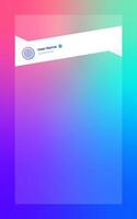 Vertical story template in gradient colors. Social media frame vector illustration.