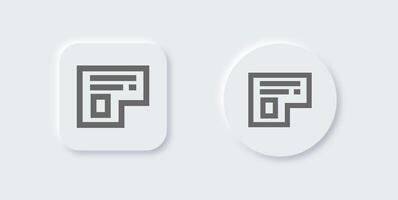 Blueprint line icon in neomorphic design style. Draft signs vector illustration.