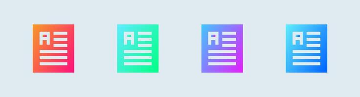 Articles solid icon in gradient colors. Blog signs vector illustration.