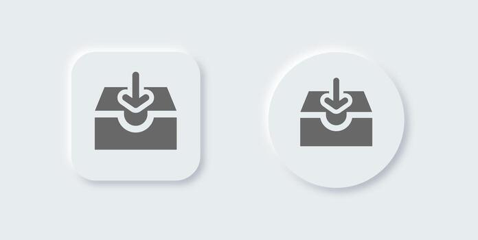 Direct message solid icon in neomorphic design style. Inbox signs vector illustration.