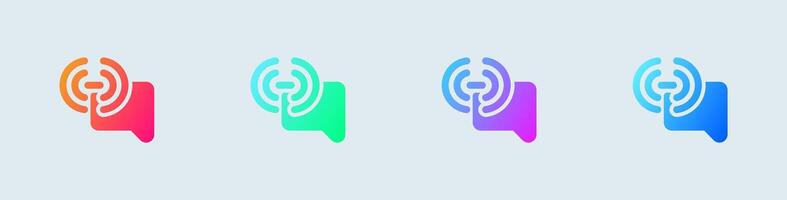 Broadcast channel solid icon in gradient colors. Chat group signs vector illustration.