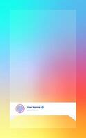 Vertical story template in gradient colors. Social media frame vector illustration.