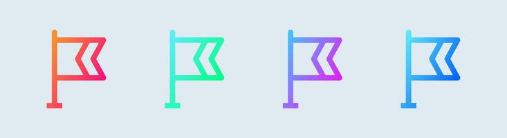 Flag line icon in gradient colors. Mark signs vector illustration.