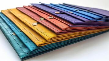 AI generated A set of colorful postal envelopes. Colored envelopes photo