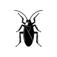 Cockroach bug vector icon. Roach silhouette insect black icon illustration pest