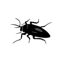 Cockroach bug vector icon. Roach silhouette insect black icon illustration pest