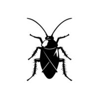 Cockroach bug vector icon. Roach silhouette insect black icon illustration pest