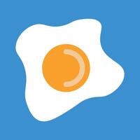 vector frito huevo icono aislado en azul antecedentes