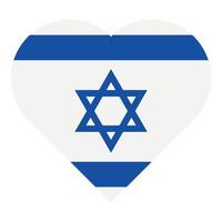 vector israel flag in a heart isolated on white background