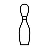 black vector bowling pin icon isolated on white background