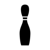 black vector bowling pin icon isolated on white background