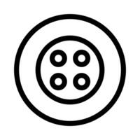 black vector clothes button icon isolated on white background