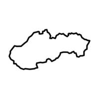 black vector slovakia outline map isolated on white background