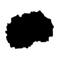 black vector macedonia map isolated on white background