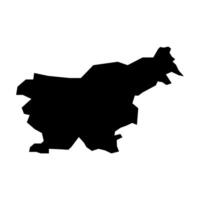 black vector slovenia map isolated on white background