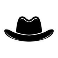 black vector cowboy hat icon isolated on white background