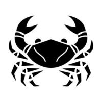 black vector crab icon isolated on white background