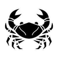 black vector crab icon isolated on white background