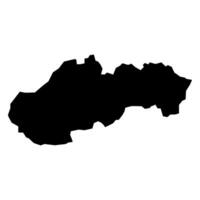 black vector slovakia map isolated on white background