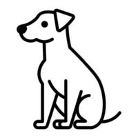 black vector dog icon isolated on white background