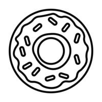 black vector donut icon isolated on white background