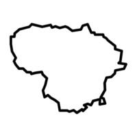 black vector lithuania outline map isolated on white background