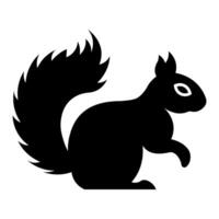 black vector squirrel icon isolated on white background