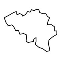 black vector belgium outline map isolated on white background