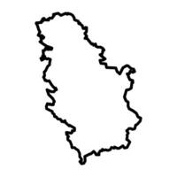 black vector serbia outline map isolated on white background