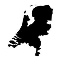 negro vector Países Bajos mapa aislado en blanco antecedentes