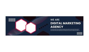 Digital marketing linkedin banner vector