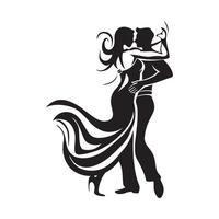 Happy salsa dancers couple isolated on white icon Vector Image