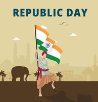 fácil a editar vector ilustración de contento república día de India tricolor antecedentes para 26 enero