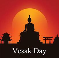 Vesak day banner card with Buddha sign in Bodhi leaf Tree vector design. Vesak day banner card with Buddha sign in Bodhi leaf Tree vector design