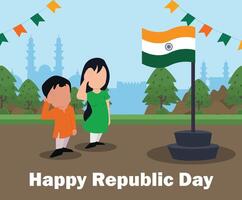 Easy to edit vector illustration of Happy Republic Day of India tricolor background for 26 January