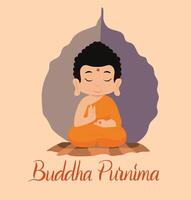 Happy Vesak Day Budha Purnima With blue Background Silhouette Vector Illustration design.