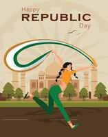 Easy to edit vector illustration of Happy Republic Day of India tricolor background for 26 January