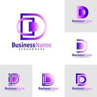 Set of Letter D logo design vector. Creative Initial D logo concepts template vector