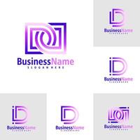 Set of Letter D logo design vector. Creative Initial D logo concepts template vector