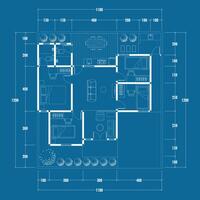 Floor plan blueprint, Figure of the jotting sketch of the construction and the industrial skeleton of the structure and dimensions. vector eps 10