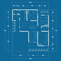 Floor plan blueprint, Figure of the jotting sketch of the construction and the industrial skeleton of the structure and dimensions. vector eps 10