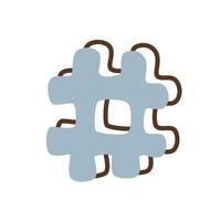 two layers hashtag symbol vector