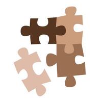 brown flat puzzle vector