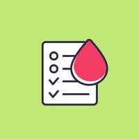 blood test results icon with outline vector
