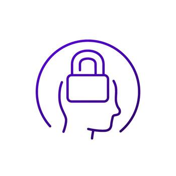 Fixed mindset line icon, vector