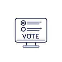 Vote, online voting line icon vector